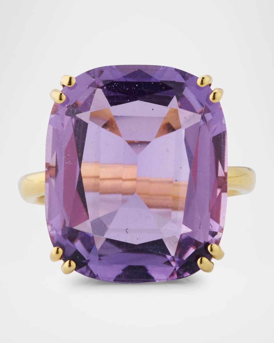 Gossip Cushion-Cut Amethyst Statement Ring